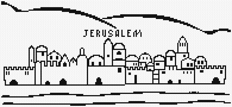Jerusalem free cross-stitch pattern