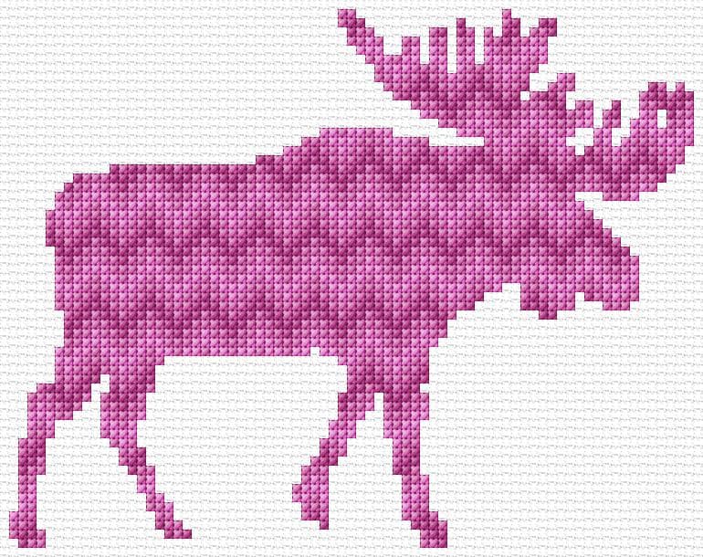 Moose free cross-stitch pattern