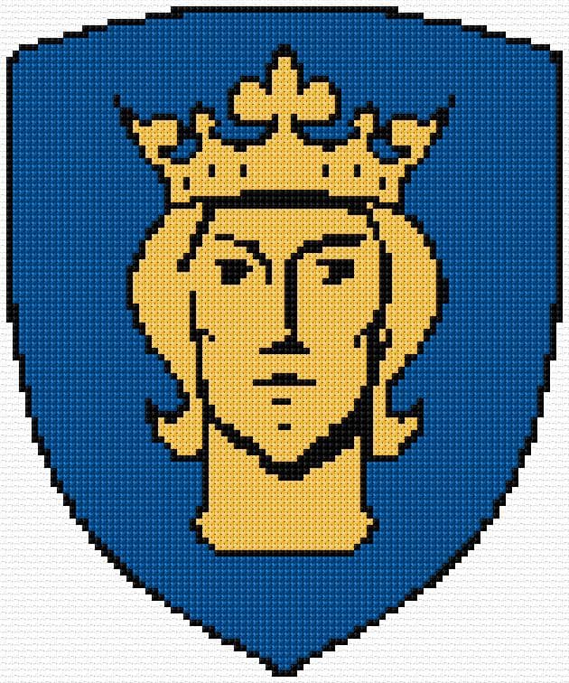 Coat of arms of Stockholm free cross-stitch pattern