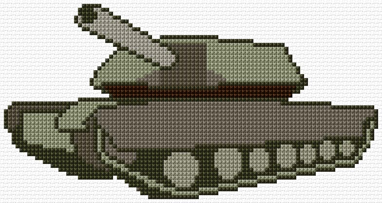 Tank free cross-stitch pattern