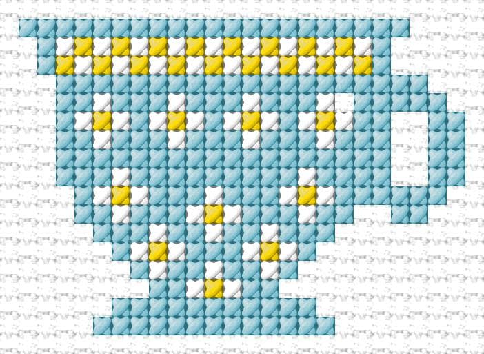 Cup free cross-stitch pattern