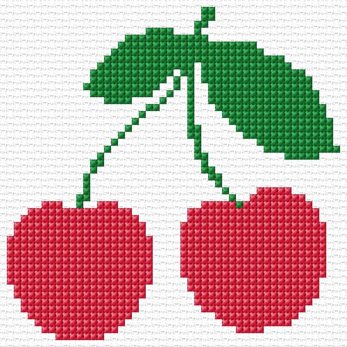 Cherries free cross-stitch pattern