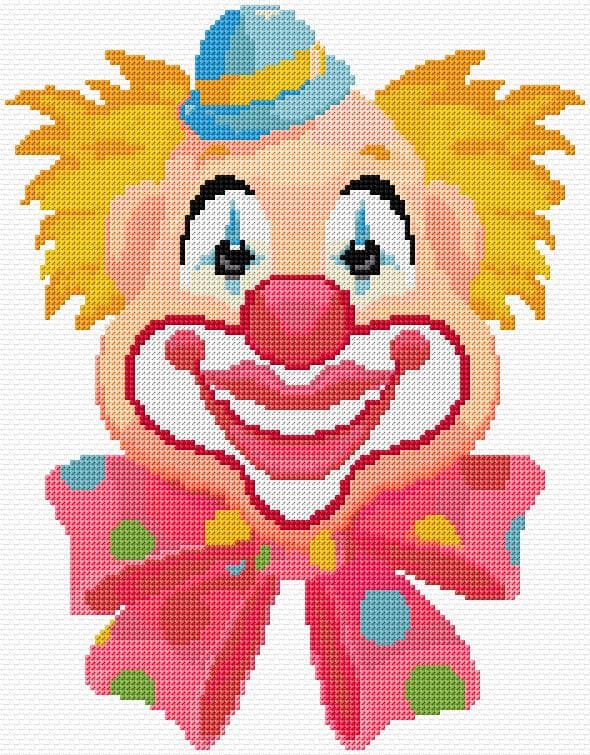 Clown free cross-stitch pattern