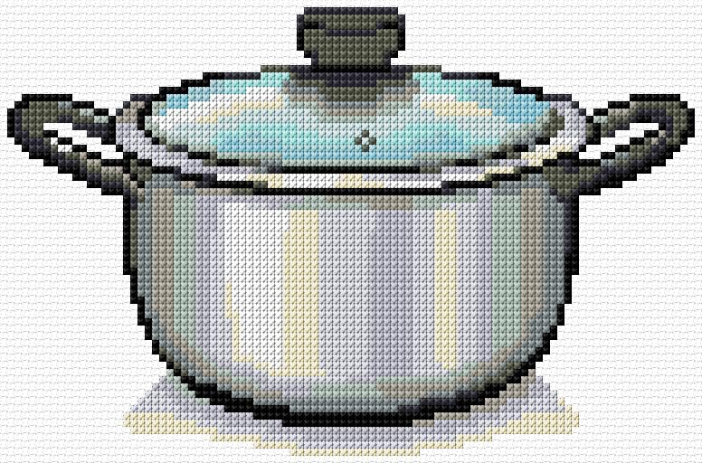 Cooking Pot free cross-stitch pattern