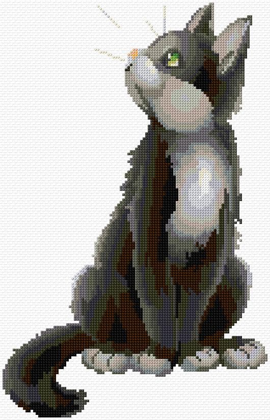 Cat free cross-stitch pattern