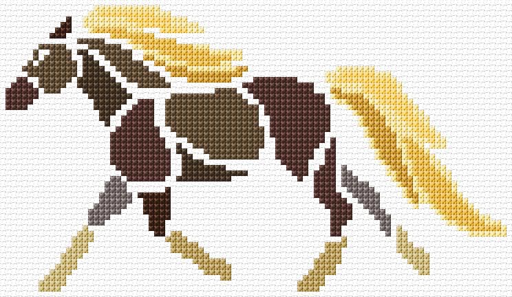 Horse free cross-stitch pattern