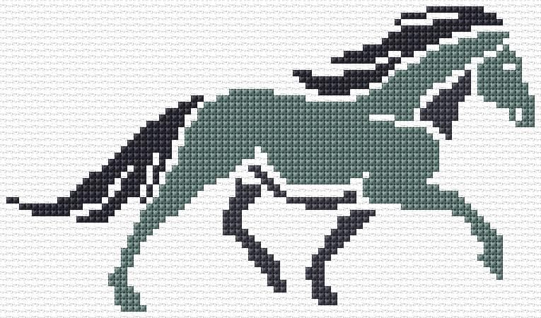 Horse free cross-stitch pattern