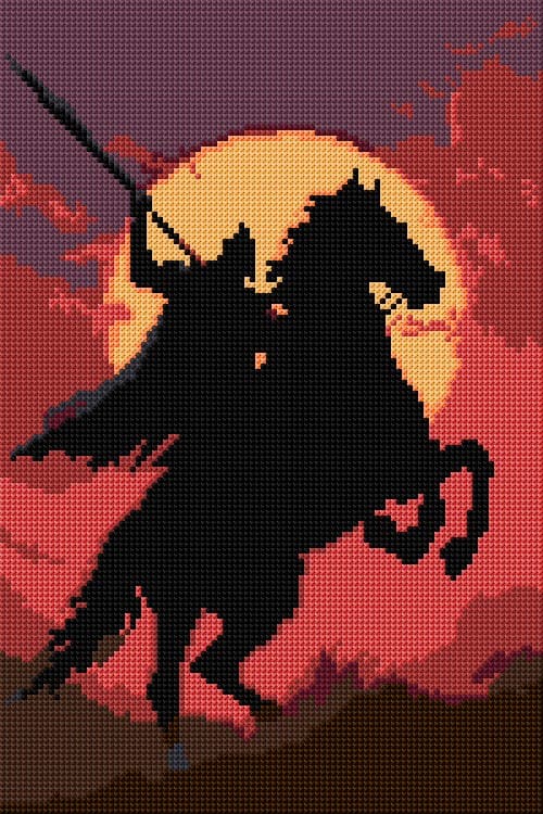 Knight free cross-stitch pattern