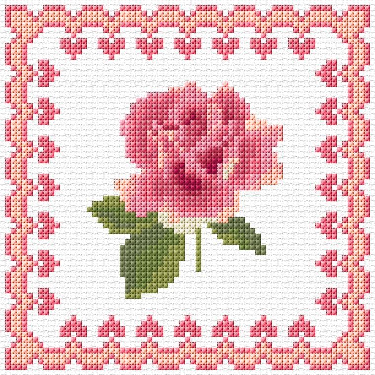 Rose free cross-stitch pattern