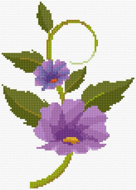 Flower free cross-stitch pattern