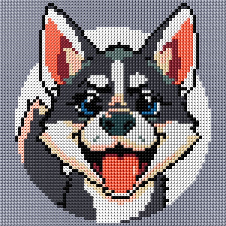Husky free cross-stitch pattern