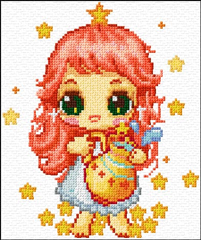 Aquarius free cross-stitch pattern