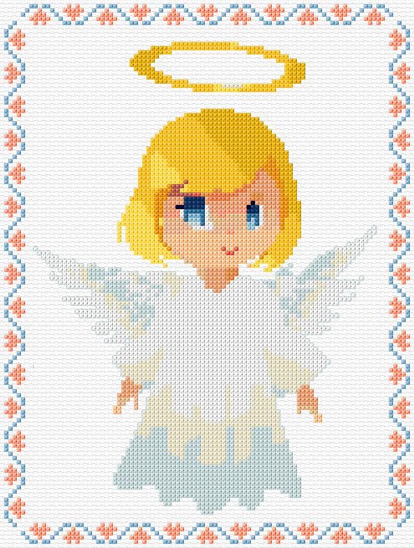 Angel free cross-stitch pattern
