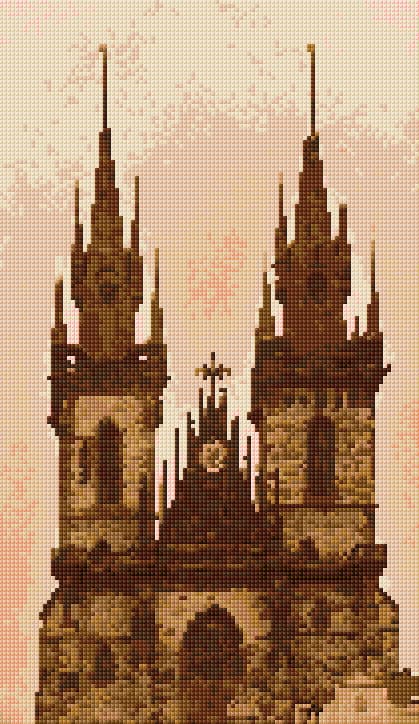 Tyn Church free cross-stitch pattern