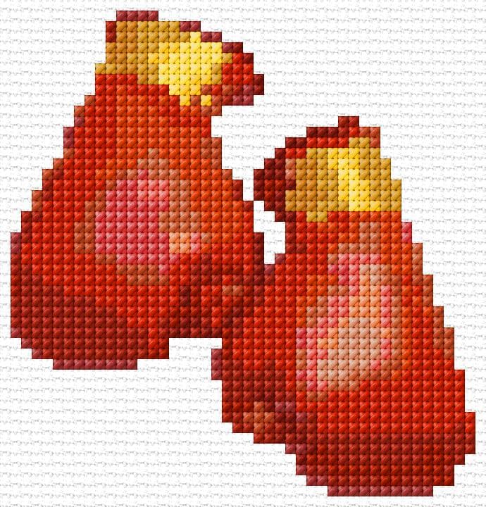 Boxing Gloves free cross-stitch pattern
