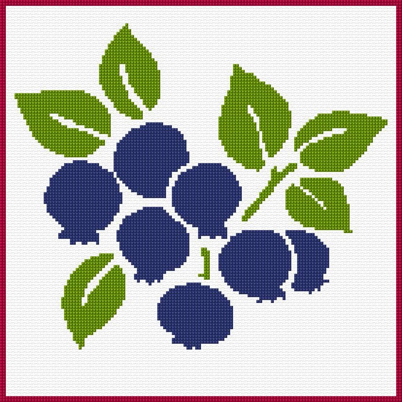 Berries free cross-stitch pattern