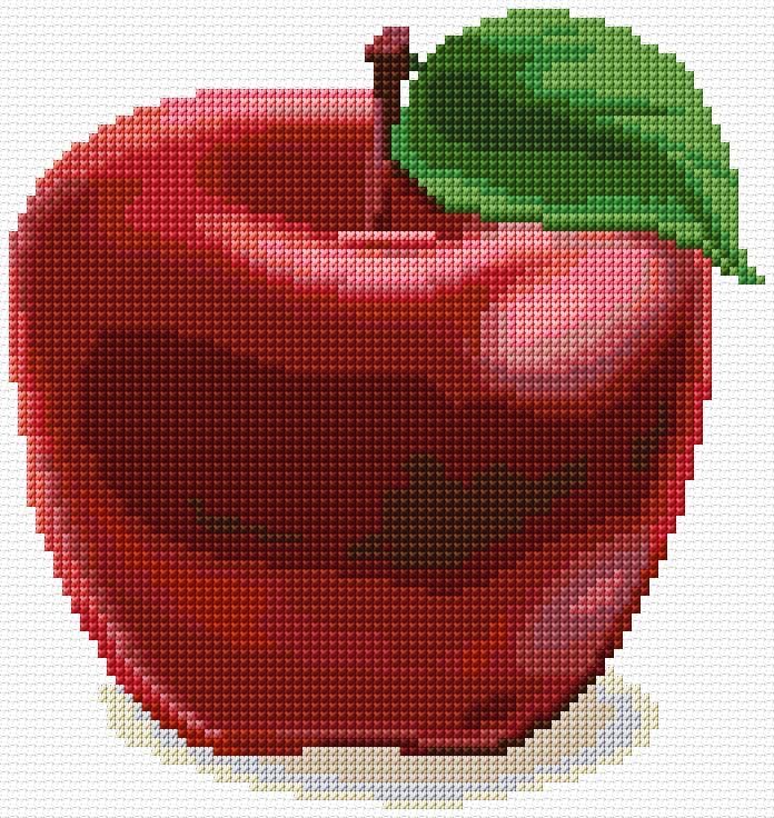 Apple free cross-stitch pattern