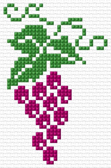 Grapes free cross-stitch pattern