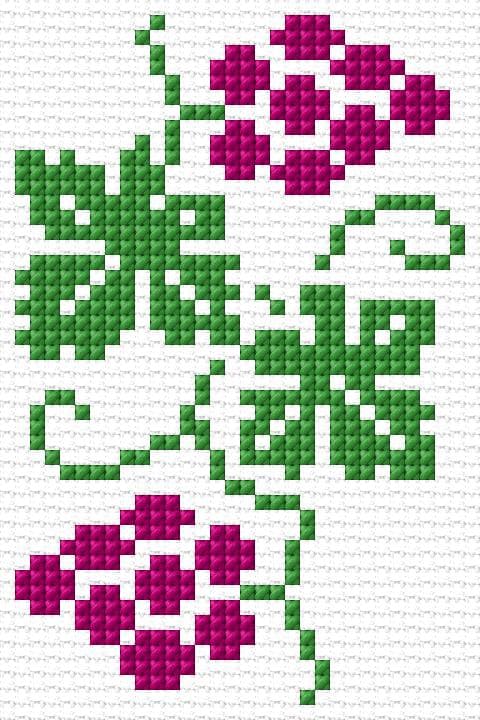 Grapes free cross-stitch pattern