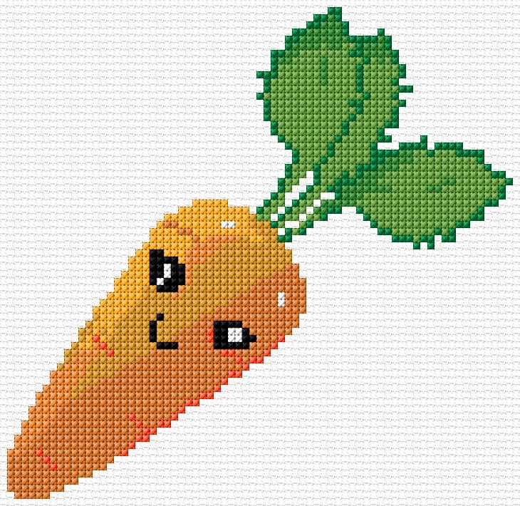 Carrot free cross-stitch pattern