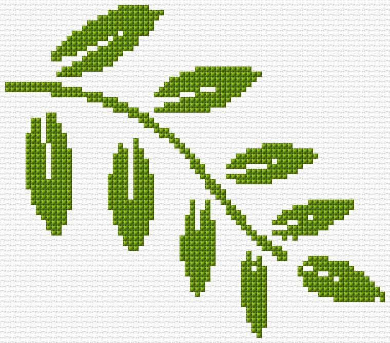 Leaves free cross-stitch pattern