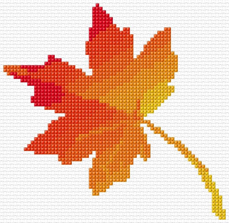 Maple Leave free cross-stitch pattern