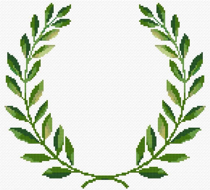 Laurel Wreath free cross-stitch pattern