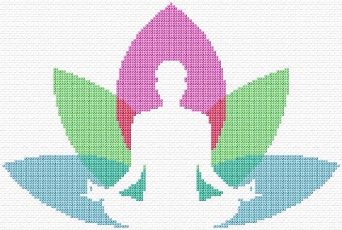 Meditation free cross-stitch pattern