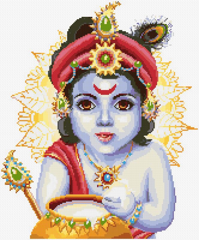 Baby Krishna free cross-stitch pattern