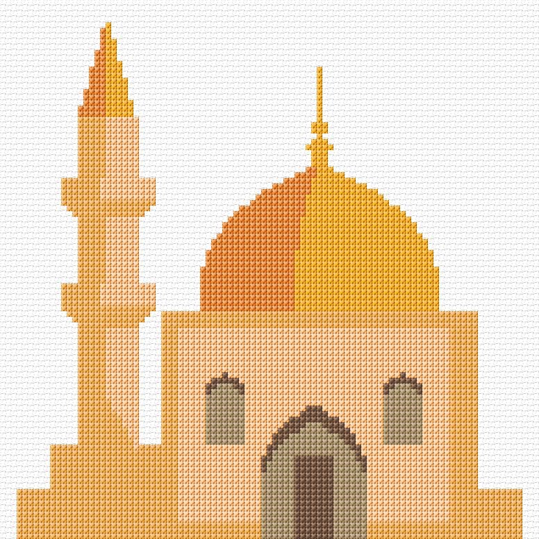 Mosque free cross-stitch pattern