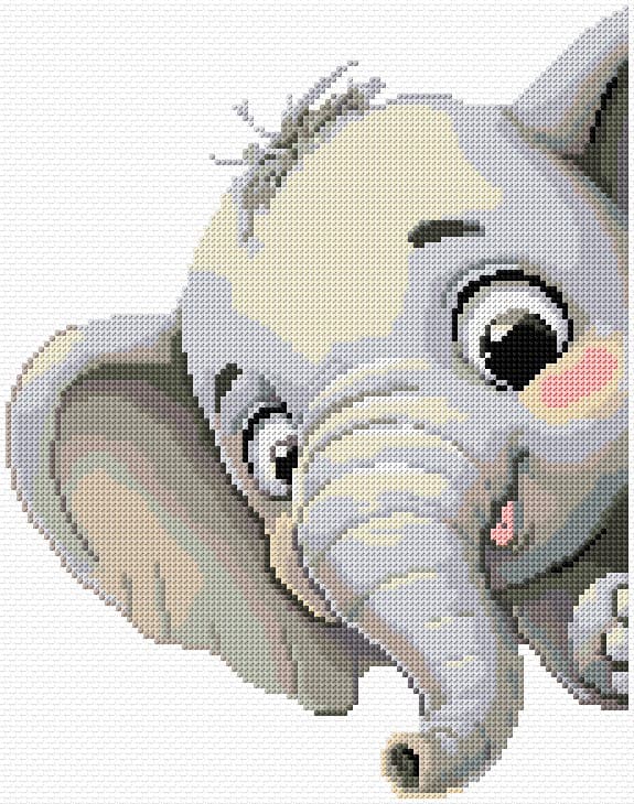 Elephant free cross-stitch pattern