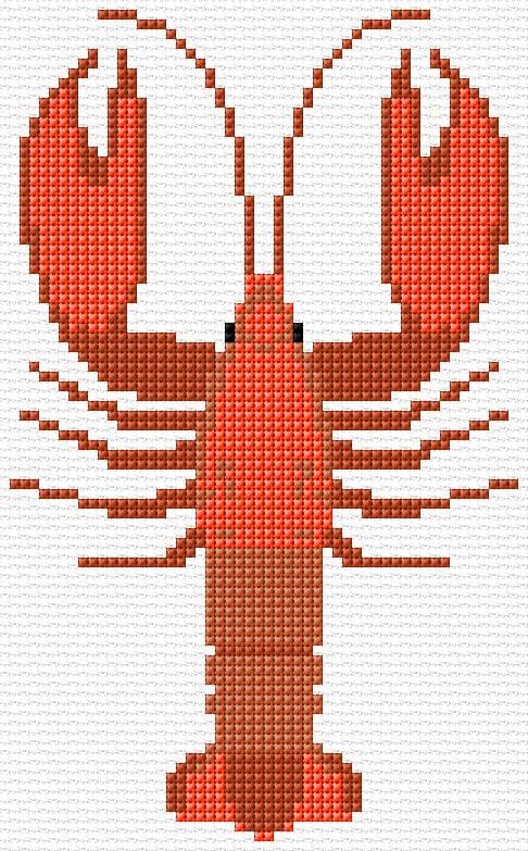 Crayfish free cross-stitch pattern