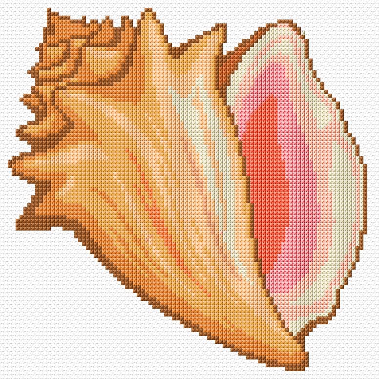 Shell free cross-stitch pattern