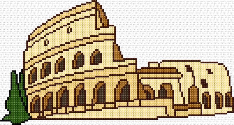 Colosseum free cross-stitch pattern