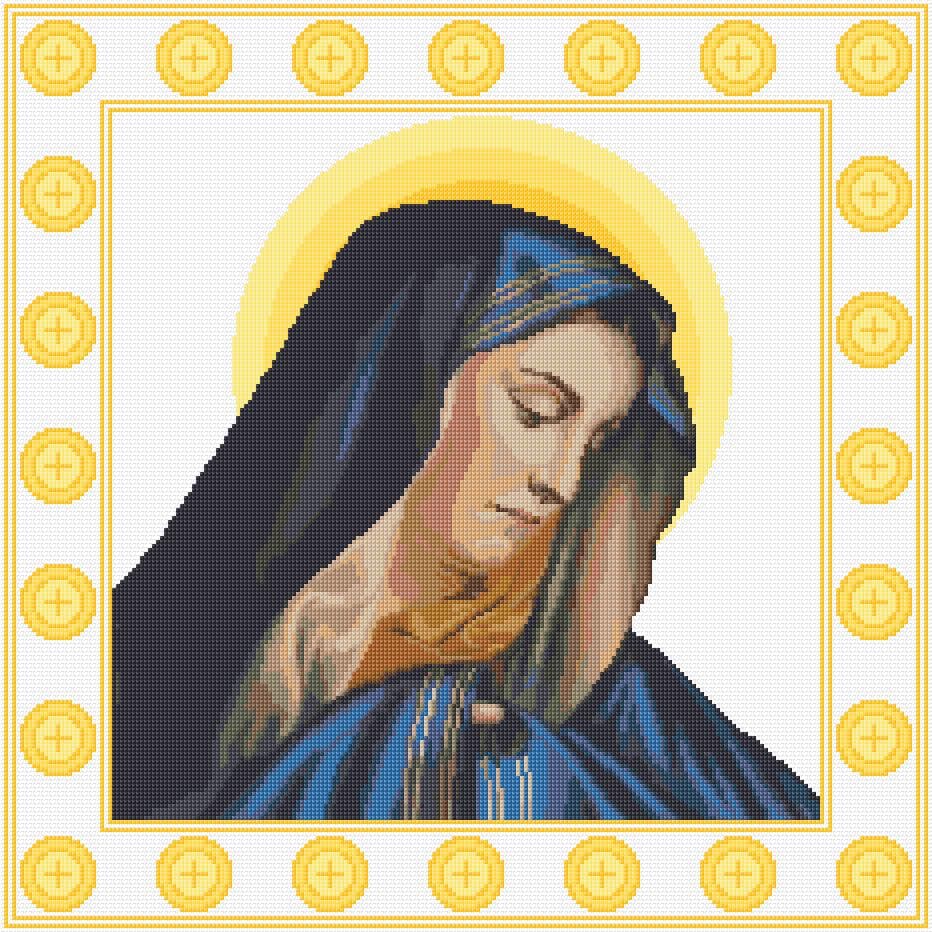 Virgin Mary free cross-stitch pattern