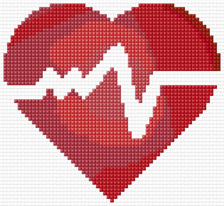 Heart free cross-stitch pattern