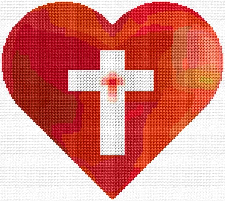Love free cross-stitch pattern