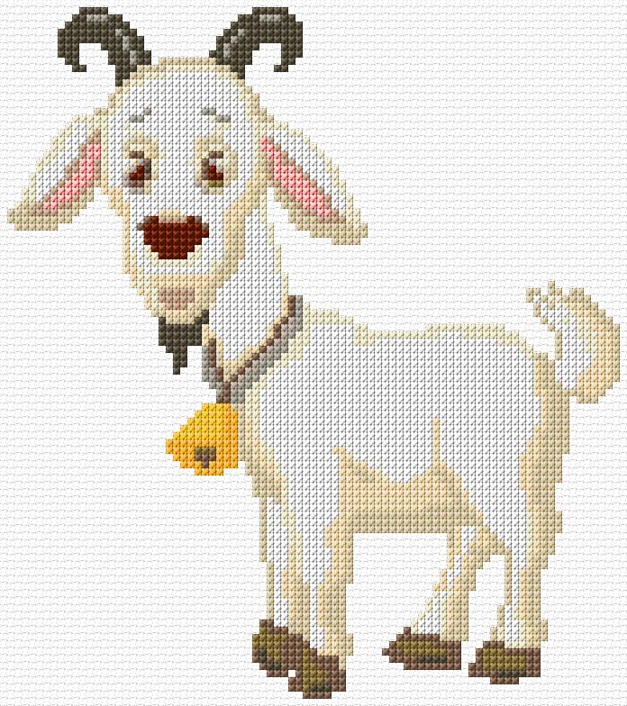 Goat free cross-stitch pattern