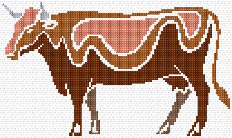 Cow free cross-stitch pattern