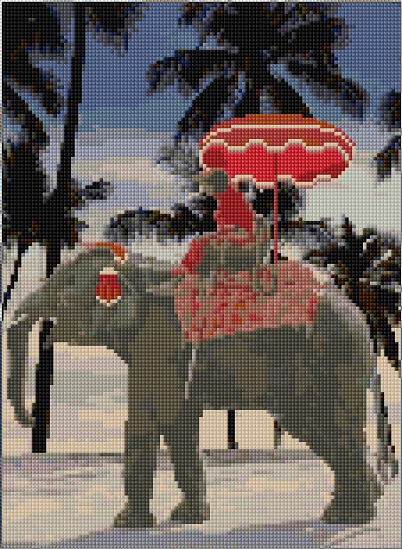 Elephant free cross-stitch pattern