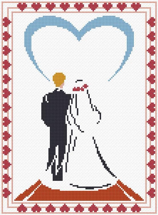 Wedding free cross-stitch pattern
