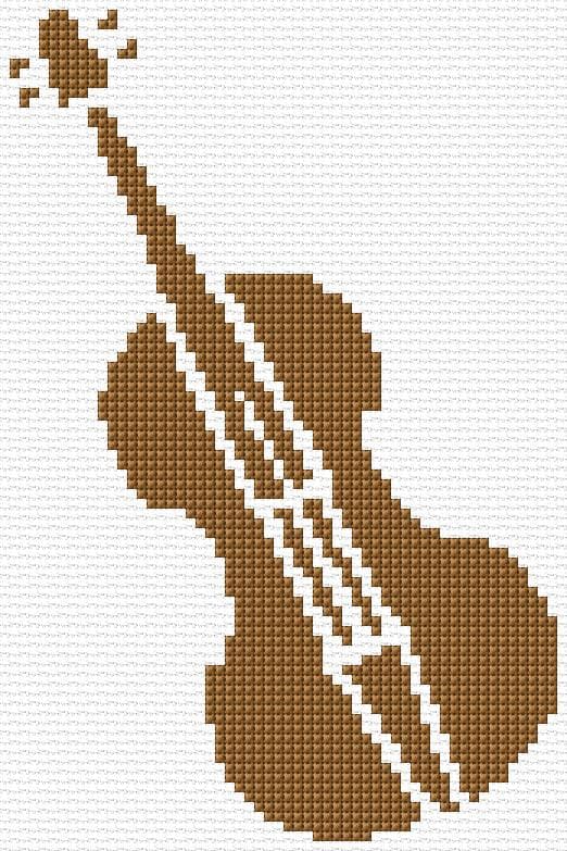 Violin free cross-stitch pattern