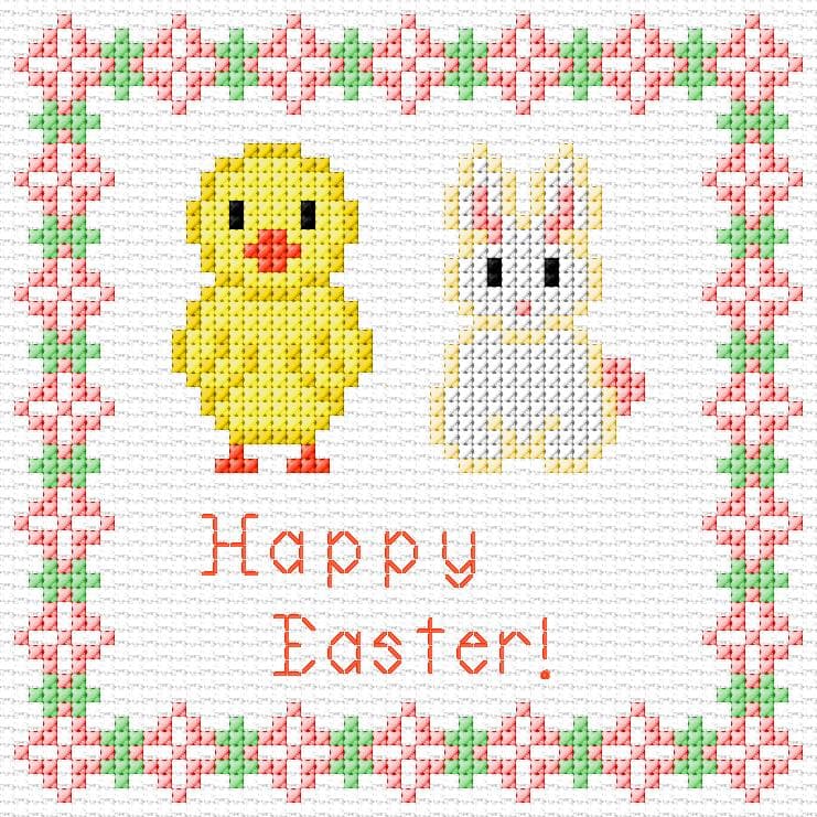 Easter Card free cross-stitch pattern