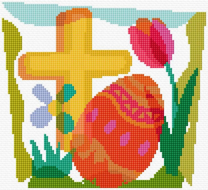 Happy Easter free cross-stitch pattern