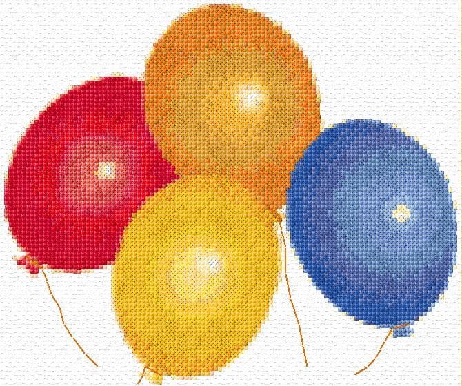 Baloons free cross-stitch pattern