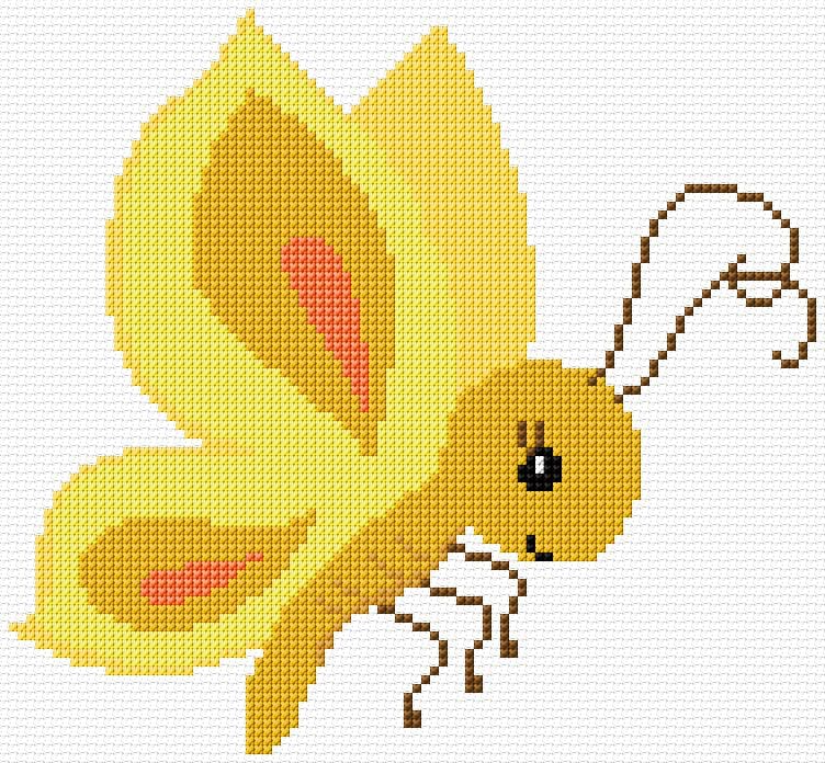 Butterfly free cross-stitch pattern