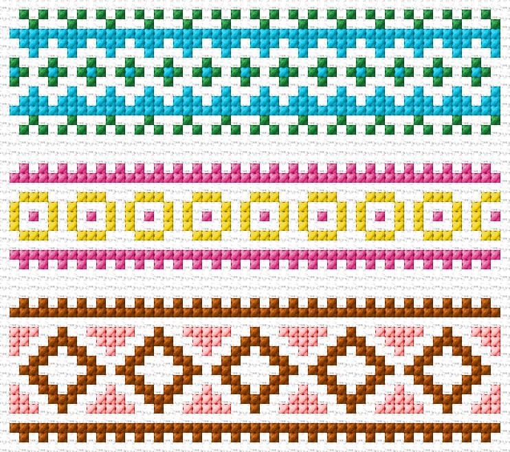 Borders free cross-stitch pattern