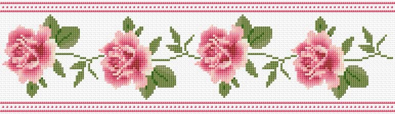 Roses free cross-stitch pattern
