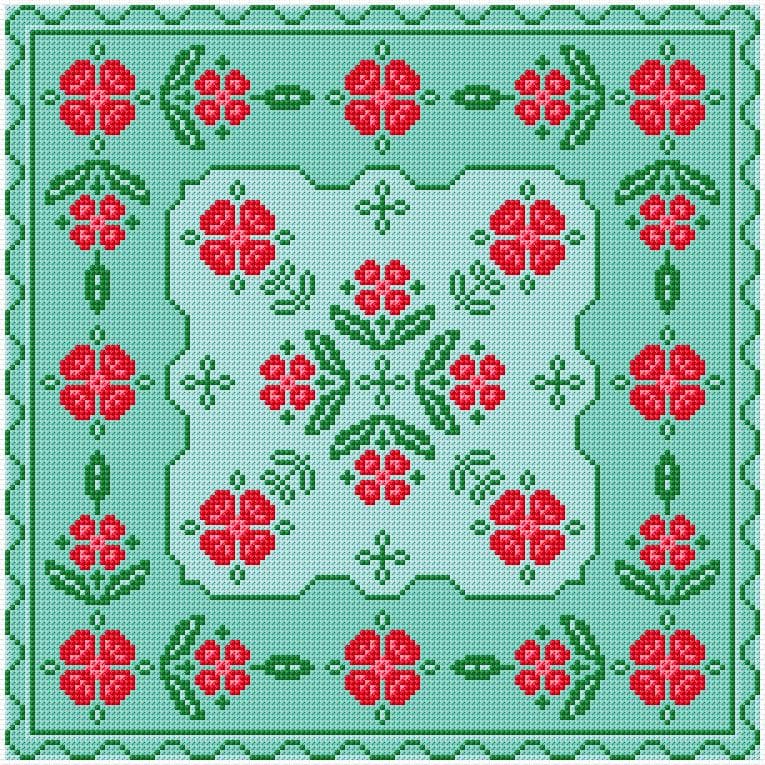 Floral free cross-stitch pattern