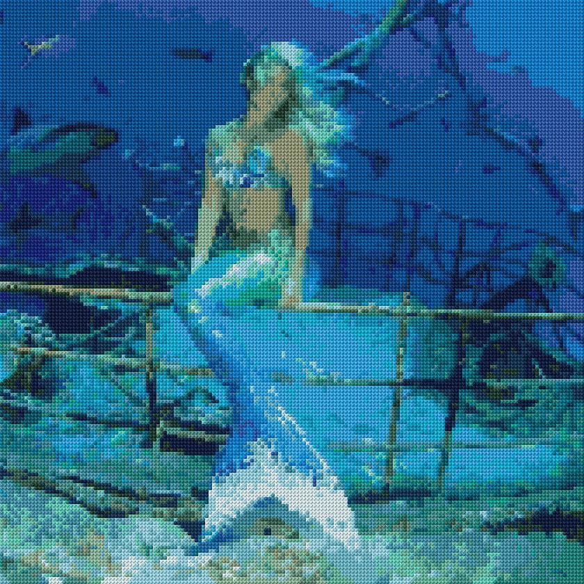 Mermaid free cross-stitch pattern